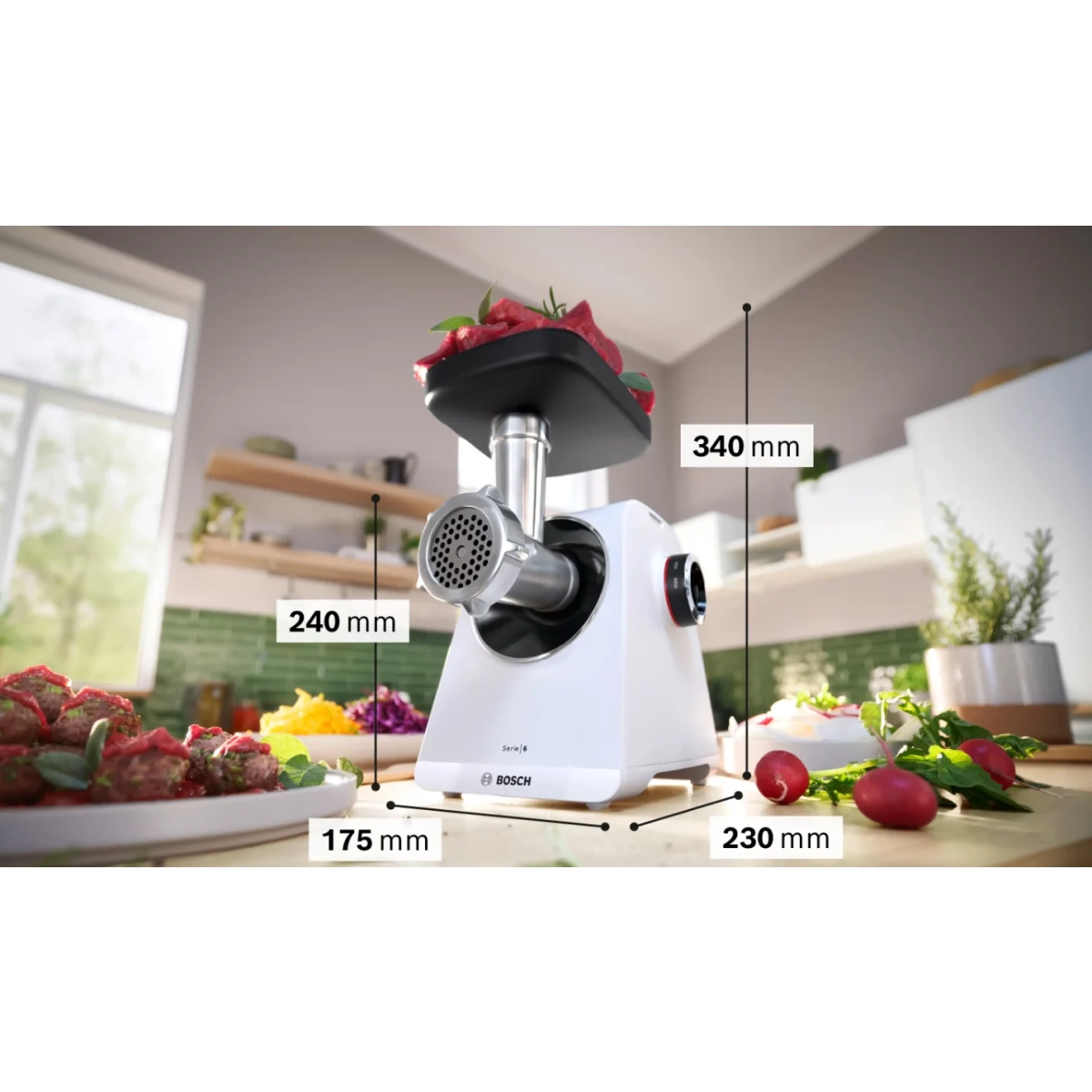 bosch mfws607w serie 6 vleesmolen multipower - 2100watt - afbeelding 3