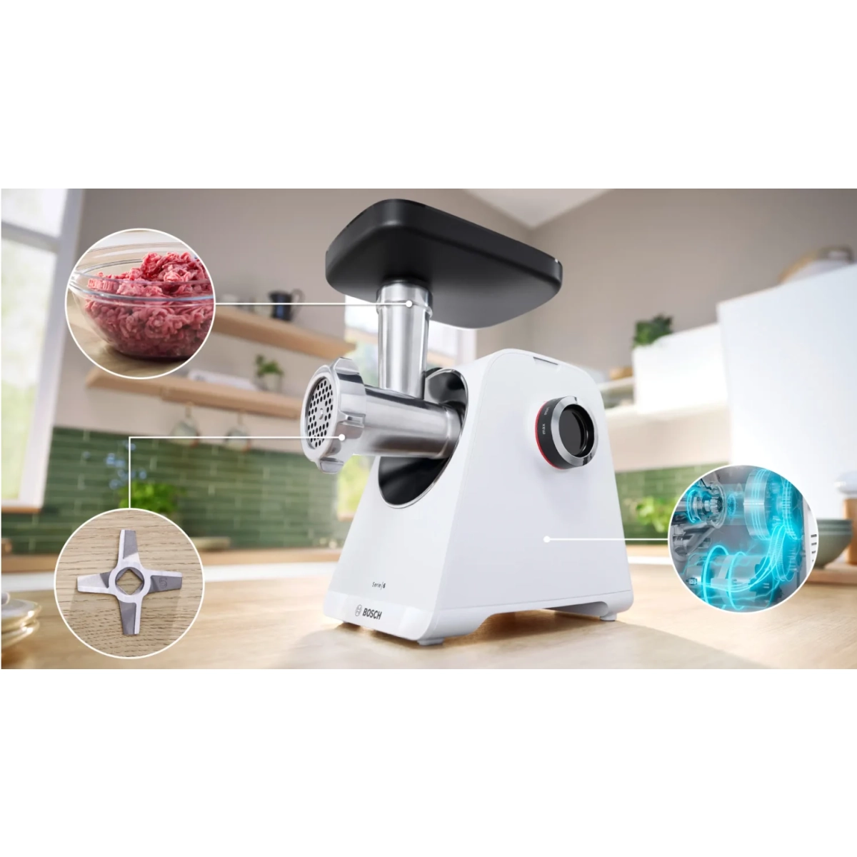 bosch mfws607w serie 6 vleesmolen multipower - 2100watt - afbeelding 4