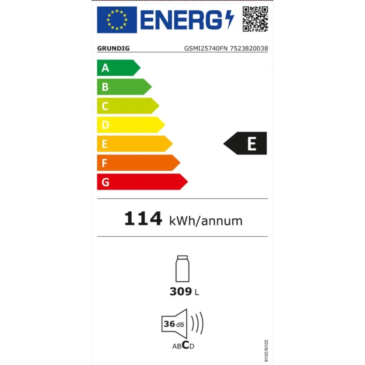 grundig gsmi25740fn inbouw koelkast lowfrost - deur op deur - 178cm - e - 309l - afbeelding 4