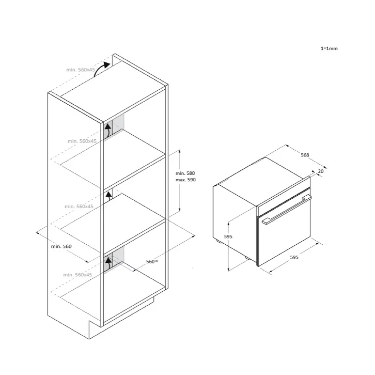 haier h6id23b3ytb inbouw oven serie 2 - pyrolyse+hydrolyse reiniging - 12pr. - 78l - wifi bediening - afbeelding 8