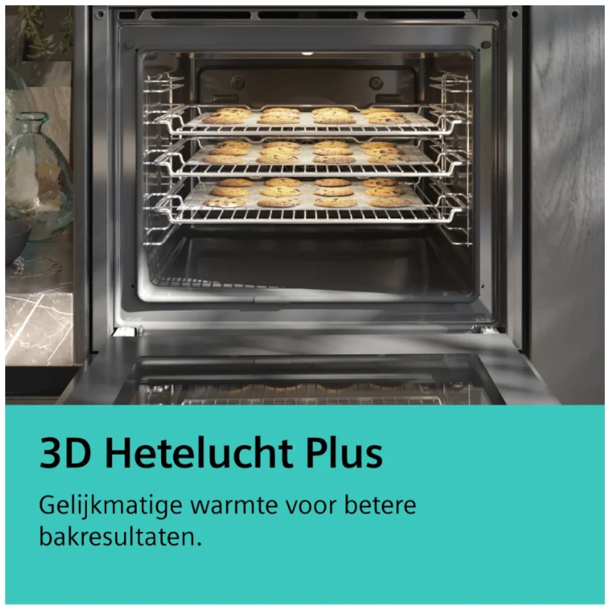 siemens iq300 hb272abb3 multifunctionele inbouw oven - diepzwart inox - 71l - activeclean - afbeelding 7