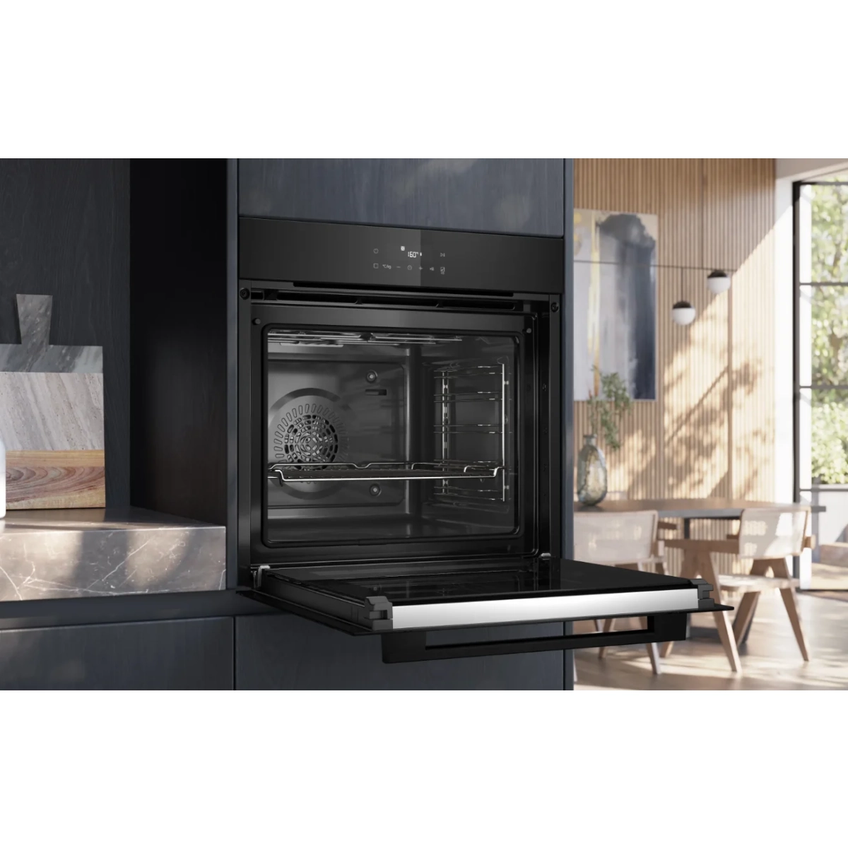 siemens iq300 hb272abb3 multifunctionele inbouw oven - diepzwart inox - 71l - activeclean - afbeelding 3