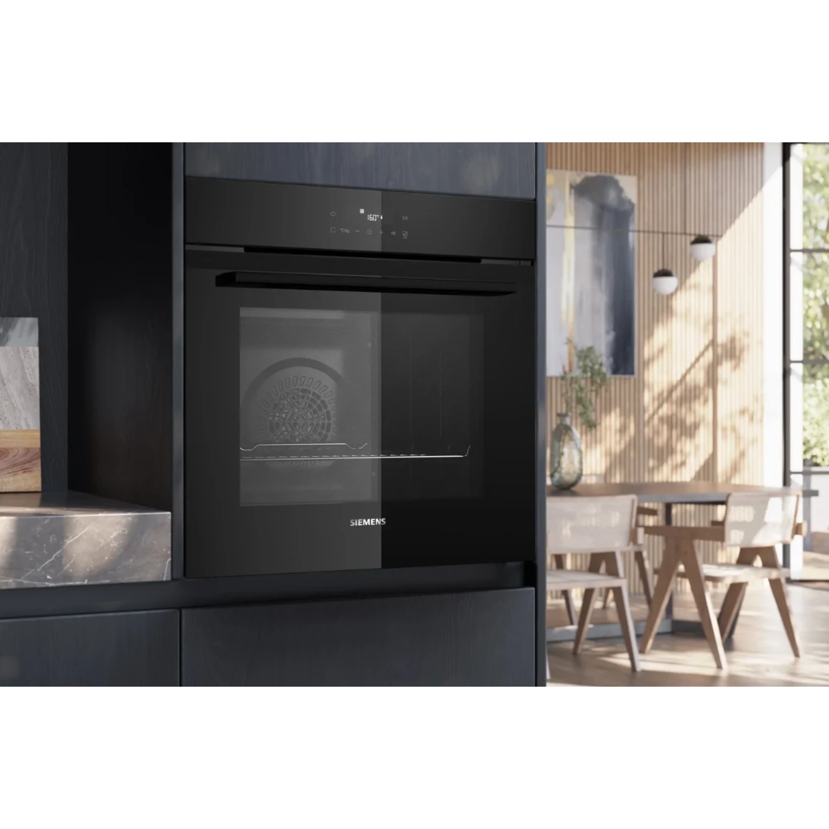 siemens iq300 hb272abb3 multifunctionele inbouw oven - diepzwart inox - 71l - activeclean - afbeelding 2