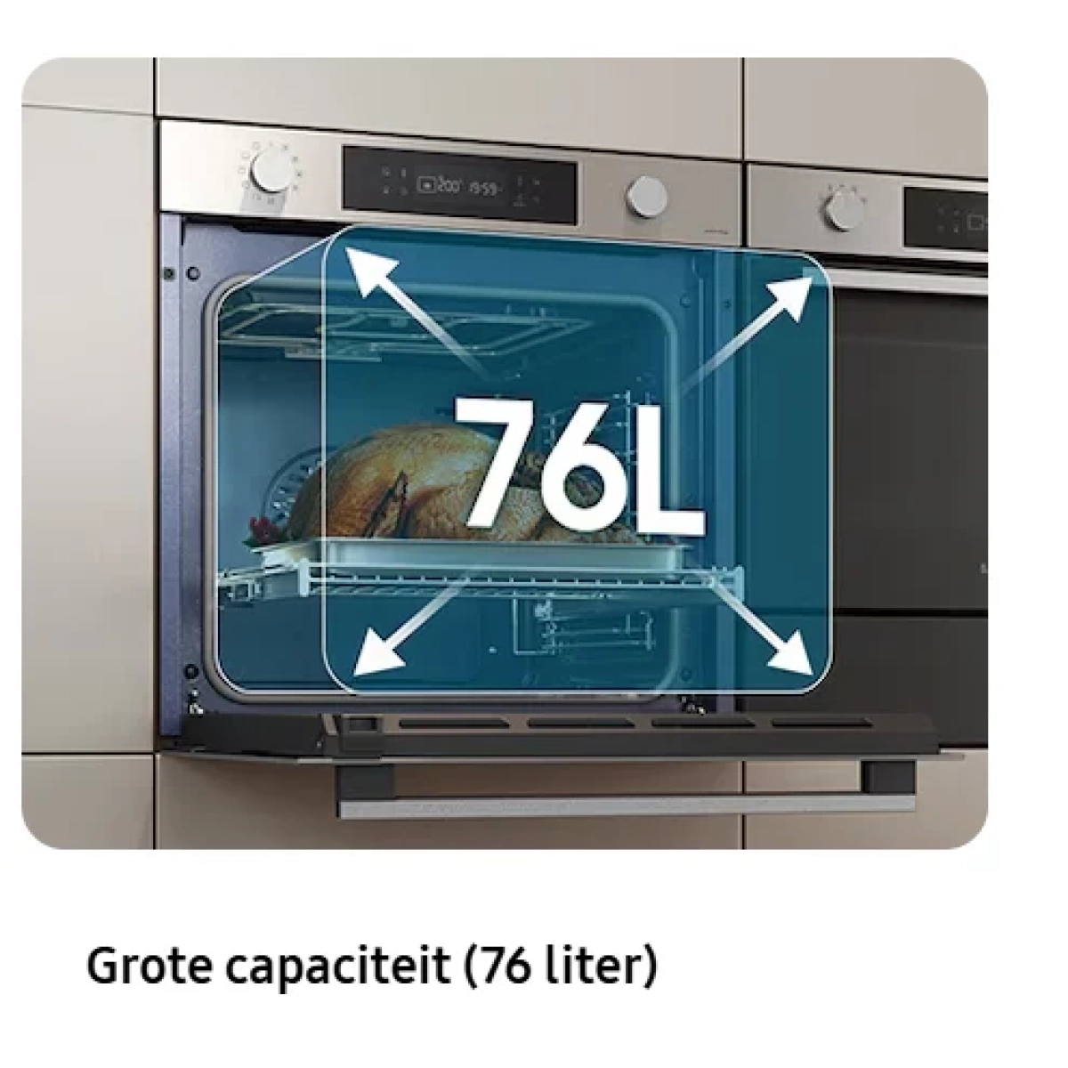 samsung nv7b41307as serie 4 inbouw oven - ontdooien - 76l - smartthings - pyrolyse reiniging - 5 jaar garantie - afbeelding 7