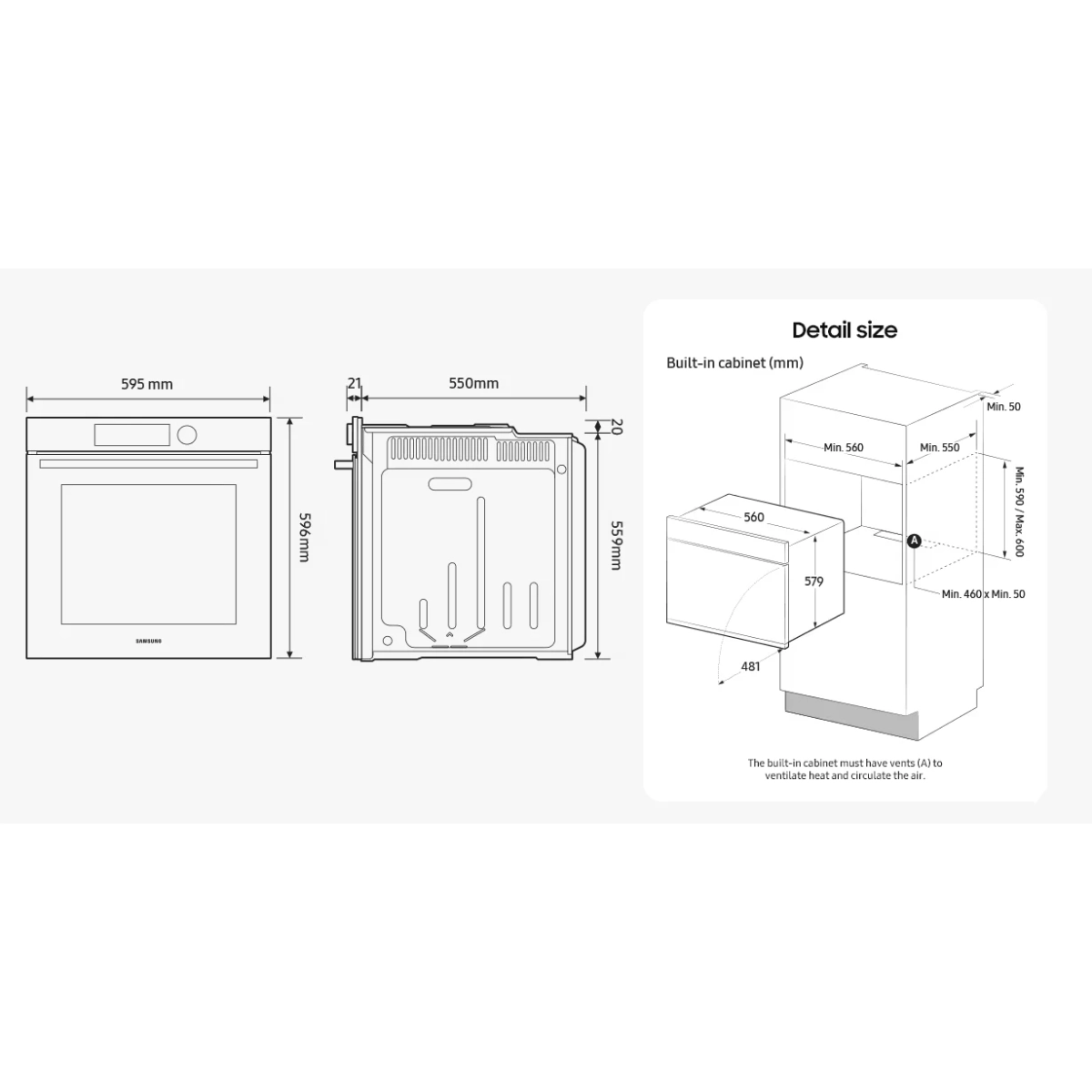 samsung nv7b41307as serie 4 inbouw oven - ontdooien - 76l - smartthings - pyrolyse reiniging - 5 jaar garantie - afbeelding 11