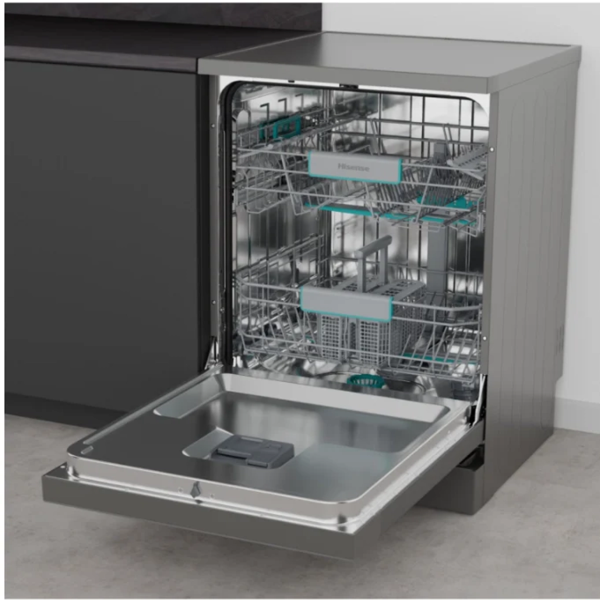 hisense hs662a90x vrijstaand vaatwasser inox - a - quick 20 min - auto dry - 14couverts - afbeelding 5