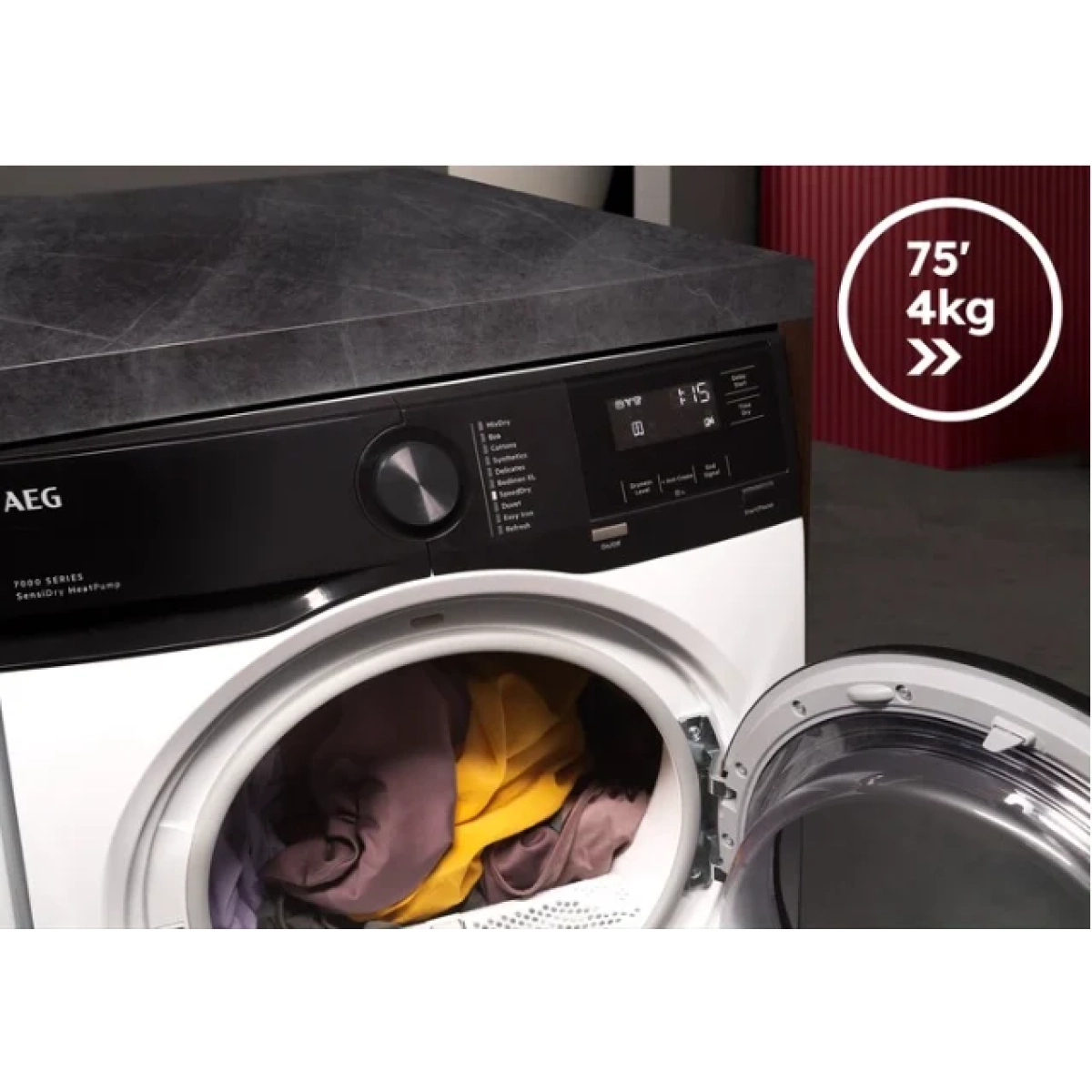 aeg tr786el4b 7000 series warmtepompdroger sensidry - 8kg - c - afbeelding 2