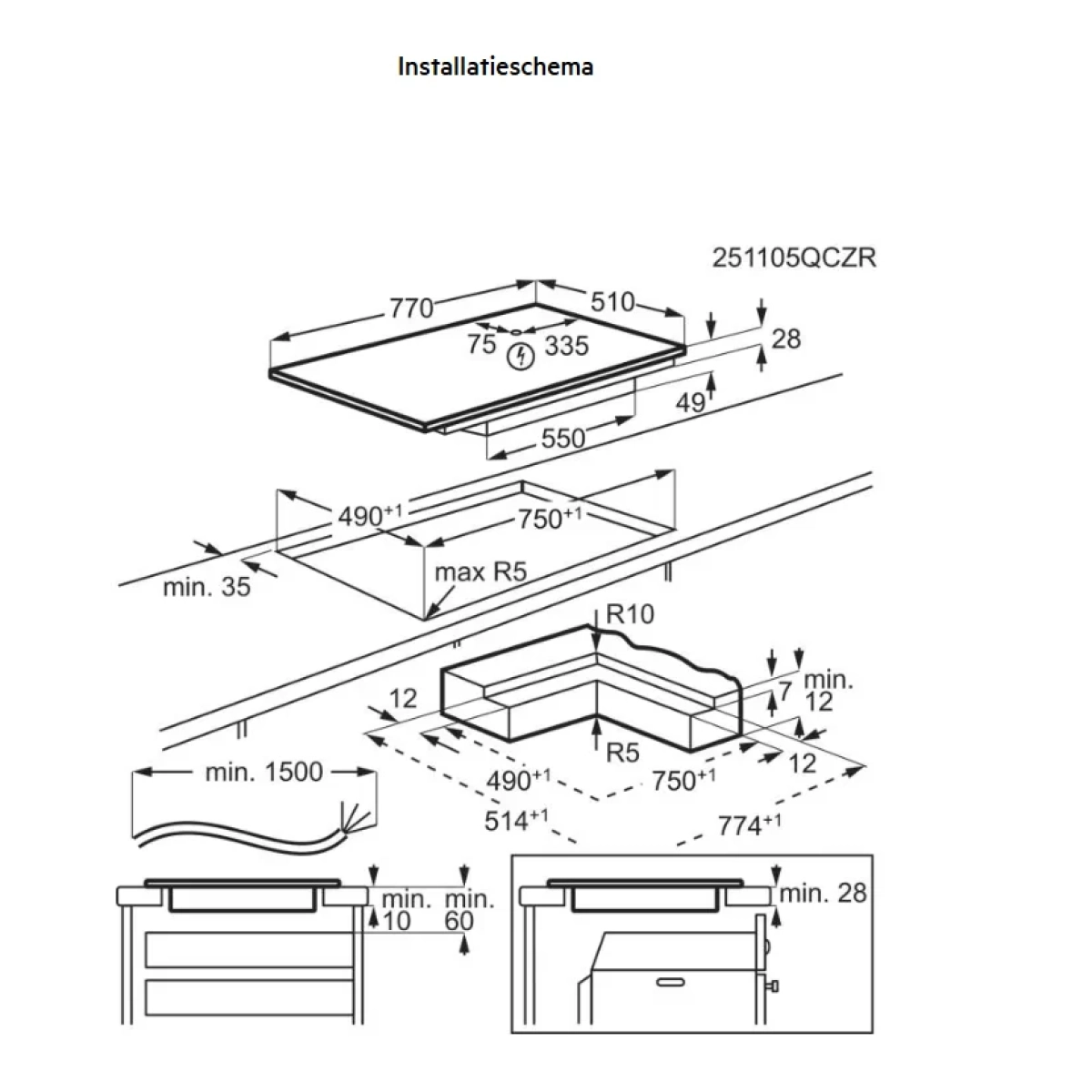 aeg to84ia0fib 5000 series inductiekookplaat 80cm - hob2hood - zonder kader - timer - afbeelding 7