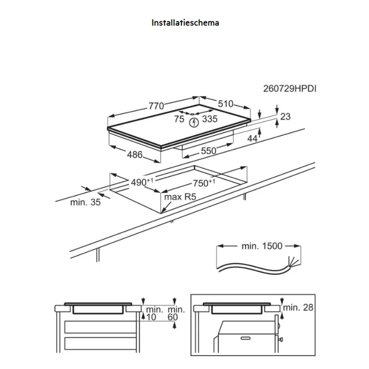 aeg to84ia0fib 5000 series inductiekookplaat 80cm - hob2hood - zonder kader - timer - afbeelding 6